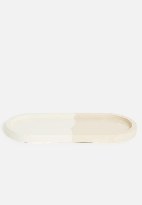 Terrazzo Home - Medium oval serving board - natural