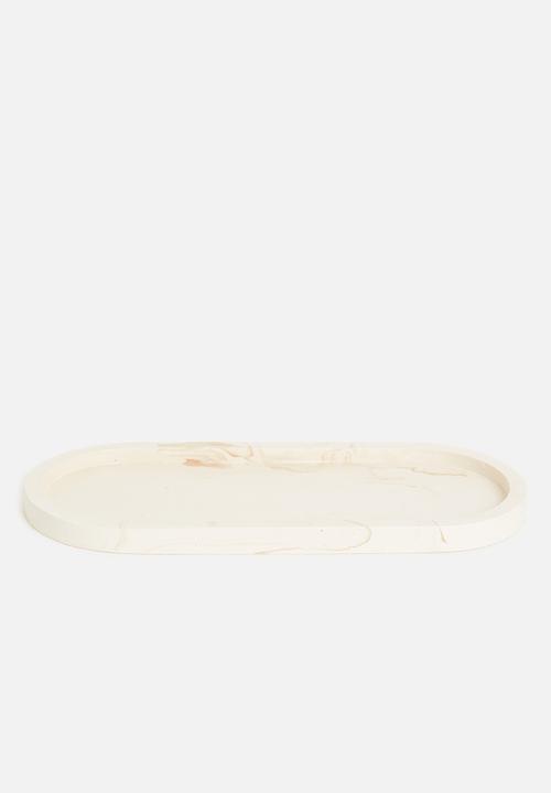 Terrazzo Home - Medium oval serving board - natural marble
