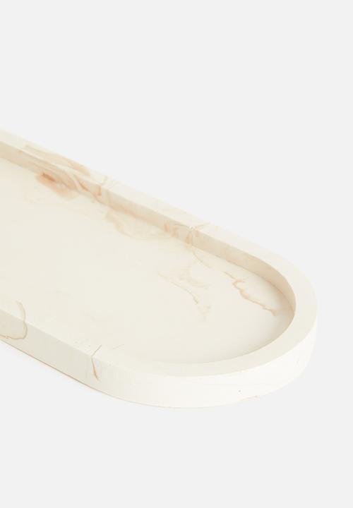 Terrazzo Home - Medium oval serving board - natural marble