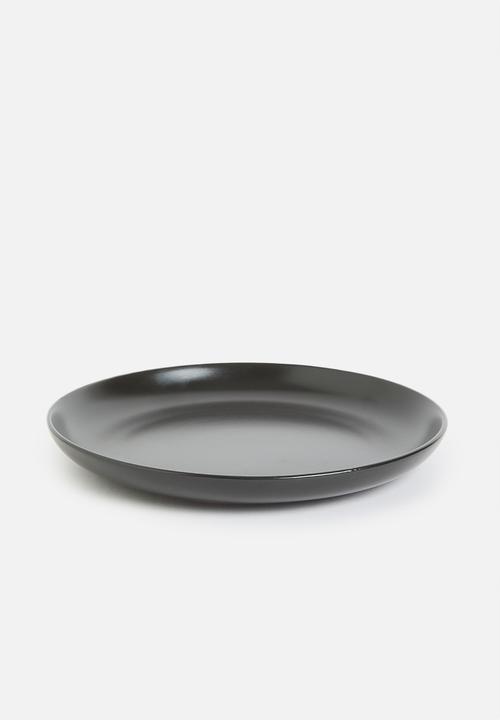 Excellent Houseware - Emble stoneware dinner plate of 4-black
