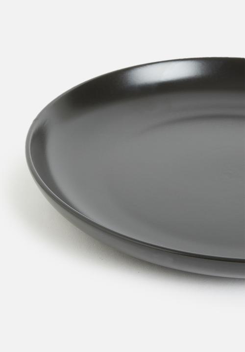 Excellent Houseware - Emble stoneware dinner plate of 4-black