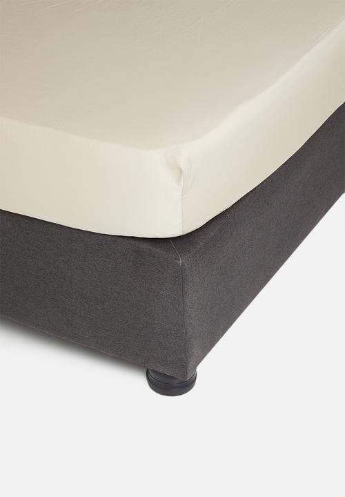 Sixth Floor - T400 Egyptian cotton fitted sheet - stone 