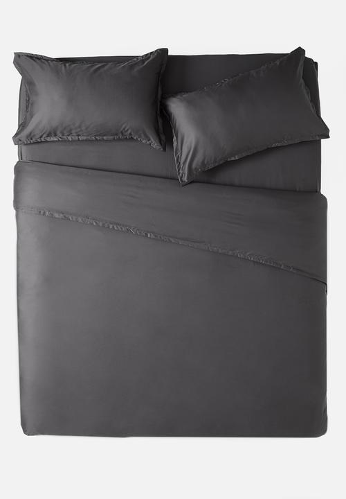 Sixth Floor - T400 Egyptian cotton oxford duvet cover set - graphite