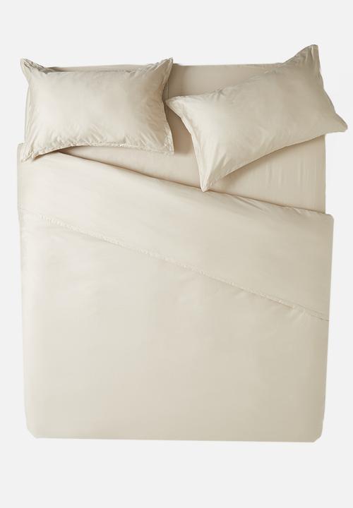 Sixth Floor - T400 Eygyptian Cotton Oxford Duvet Cover Set - Stone