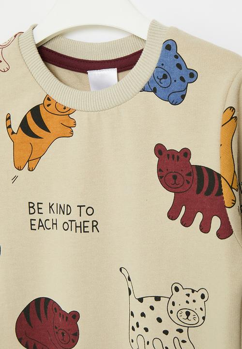 Pop Candy - Printed sweat top - light beige