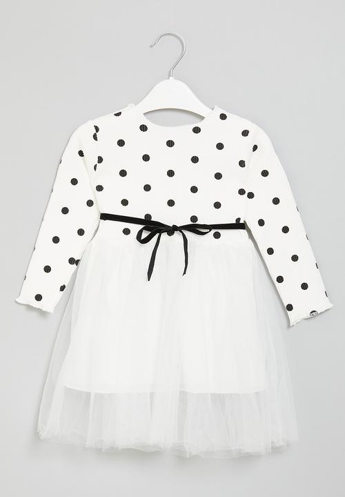 Pop Candy - Polka dot occasion dress - white & black 