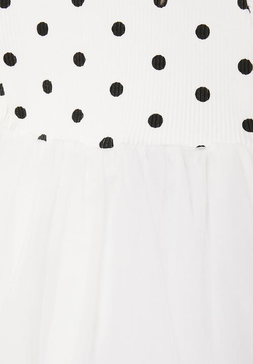 Pop Candy - Polka dot occasion dress - white & black 