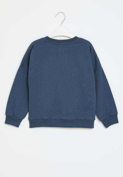 Pop Candy - Butterfly print sweat top - navy blue