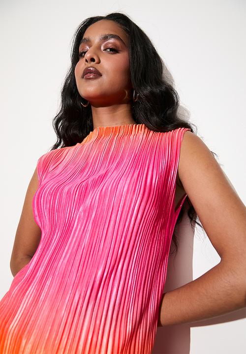 VELVET - Plisse sleeveless shell (co-ord)  - pink ombre