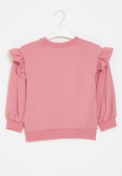 Pop Candy - Frilled sweat top - pink