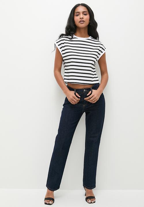 Superbalist - Grown on sleeve stripe top - black and white stripe