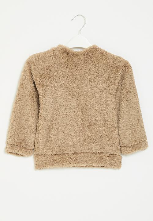 Pop Candy - Teddy fleece top - brown