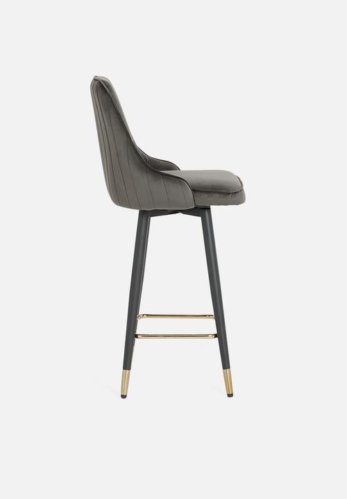 Sixth Floor - Dakari counter stool - charcoal velvet