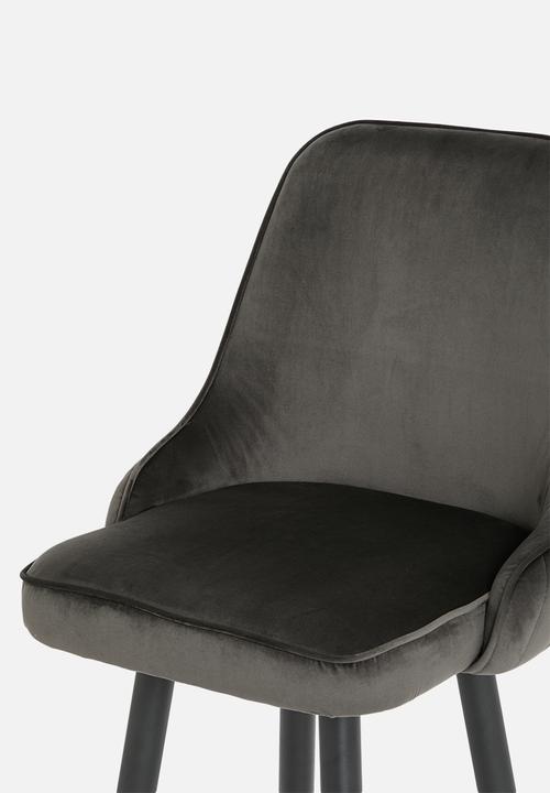 Sixth Floor - Dakari counter stool - charcoal velvet