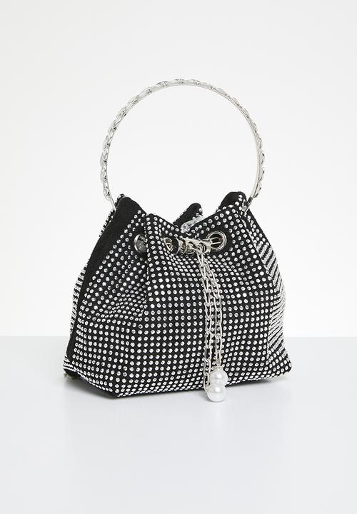 MILLA - Embellished bucket bag - black & silver