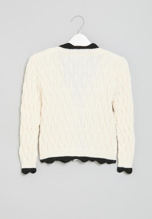 Pop Candy - Cardigan with pockets - white