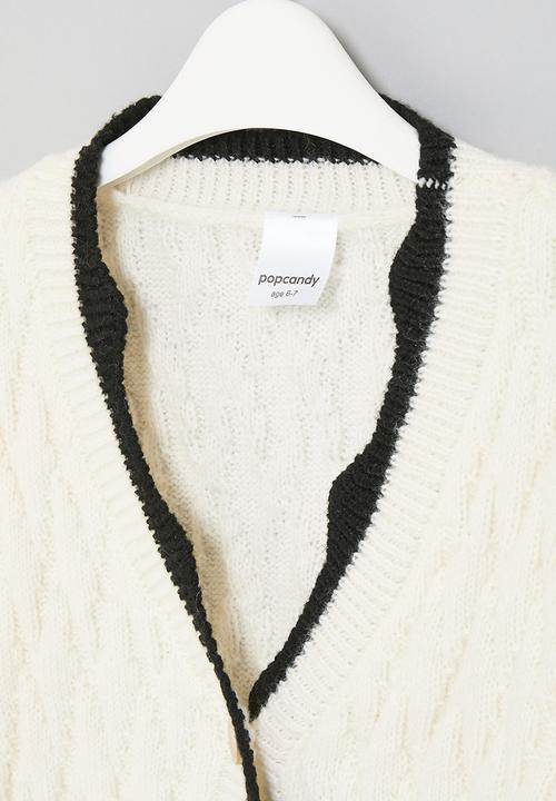 Pop Candy - Cardigan with pockets - white