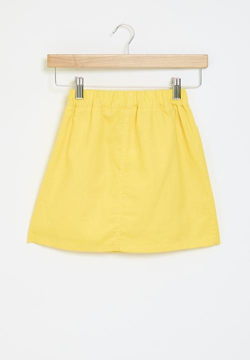 Pop Candy - Girls buttoned down skirt - yellow