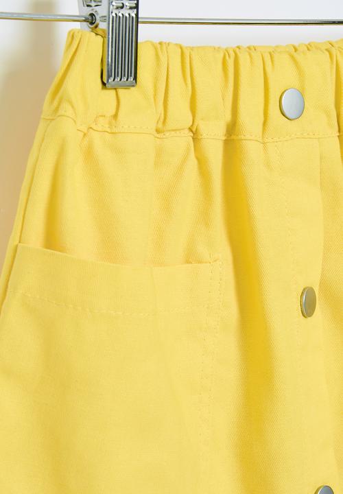 Pop Candy - Girls buttoned down skirt - yellow