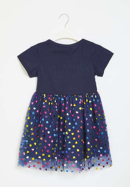 Pop Candy - Girls mesh dress - navy blue
