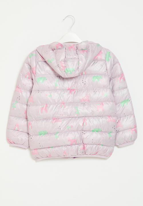 Pop Candy - Printed puffer jacket - purple