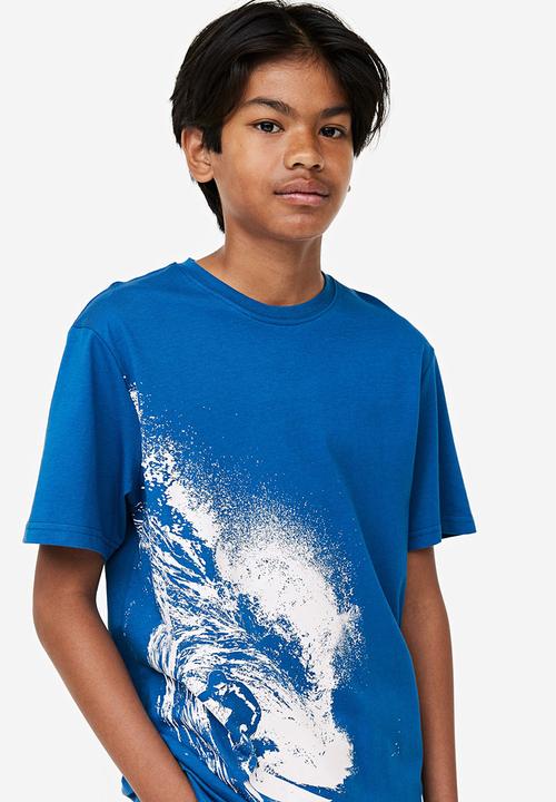 H&M - Printed cotton t-shirt - blue surfer