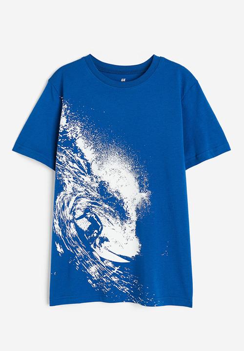 H&M - Printed cotton t-shirt - blue surfer