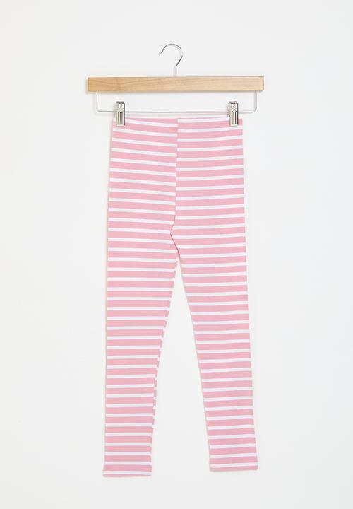 Pop Candy - Striped leggings - pink & white