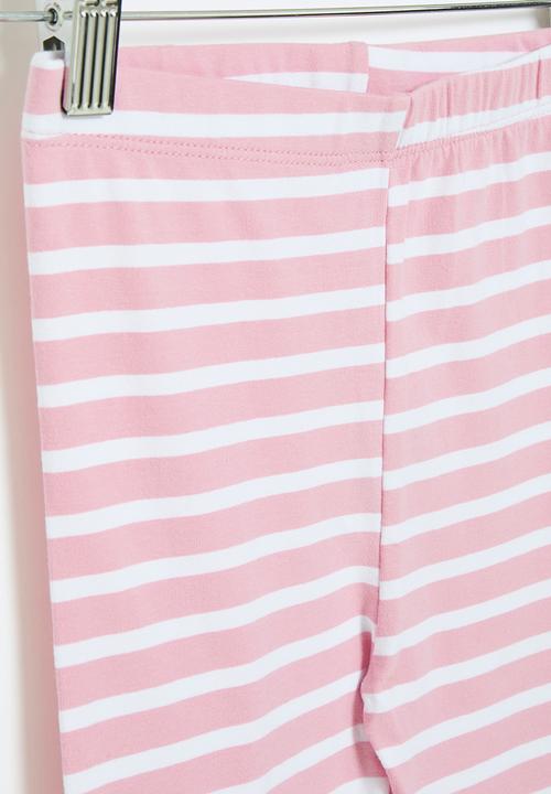 Pop Candy - Striped leggings - pink & white