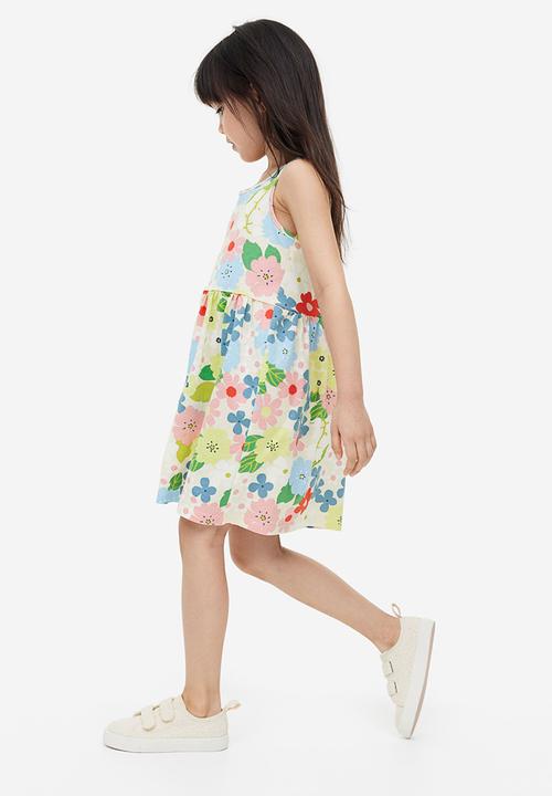 H&M - Patterned cotton dress - natural white floral 