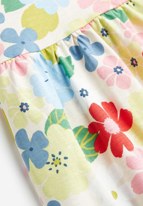 H&M - Patterned cotton dress - natural white floral 