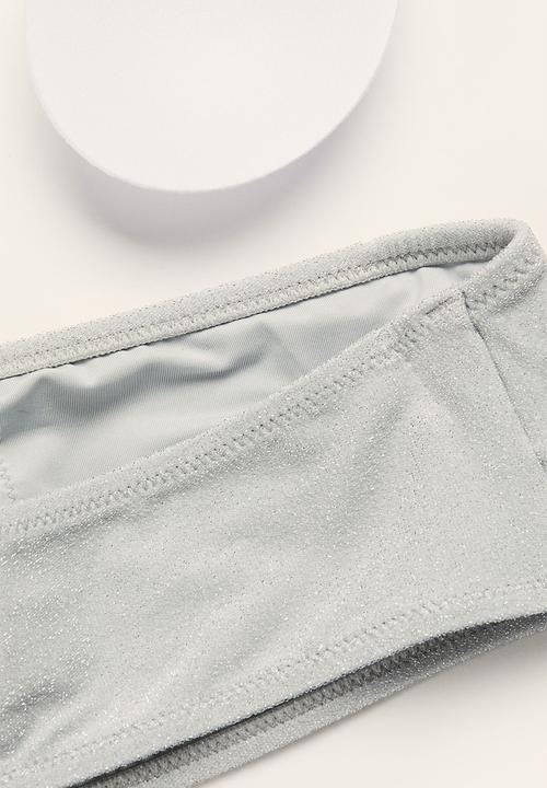 H&M - Padded bikini top - silver-coloured & glittery