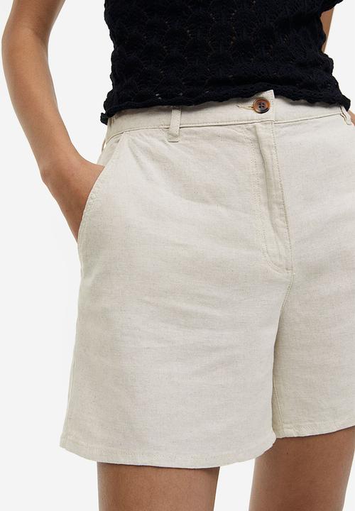 H&M - Linen-blend shorts - light beige