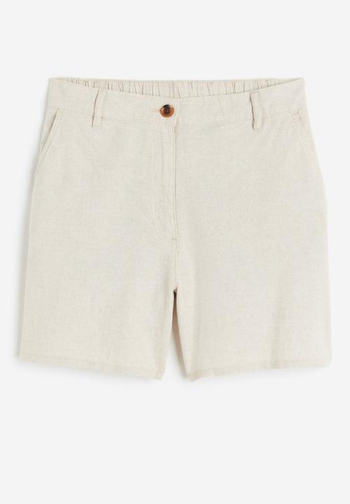 H&M - Linen-blend shorts - light beige