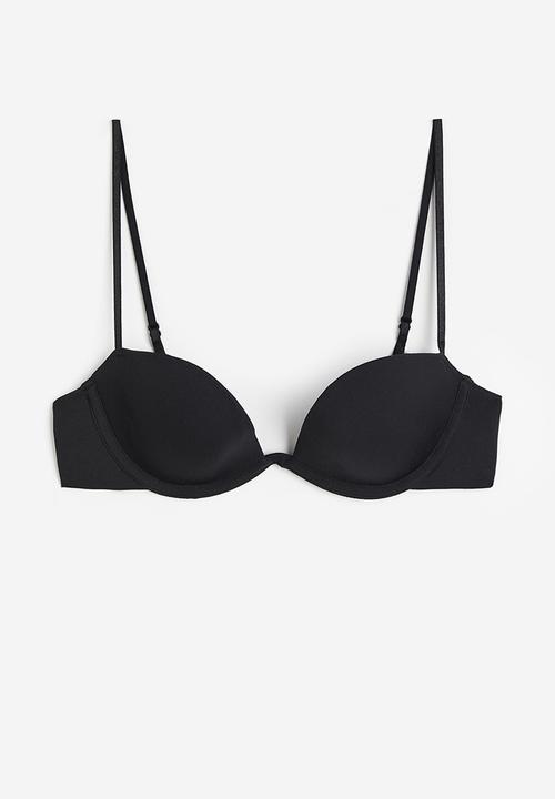 H&M - Padded underwired microfibre bra - black