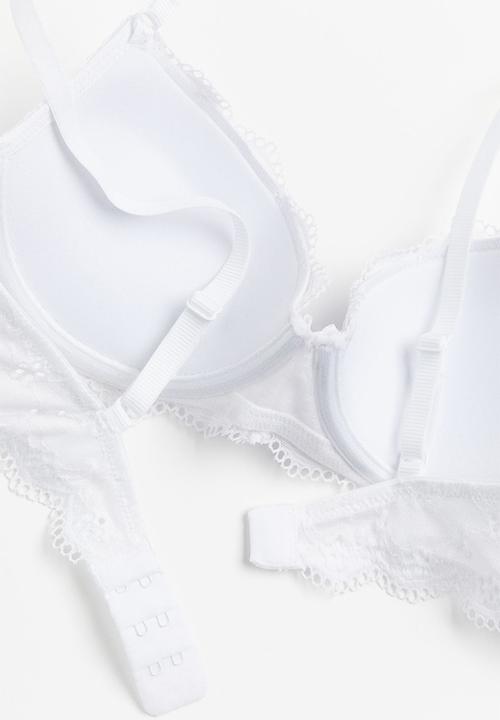 H&M - Lace push-up bra - white