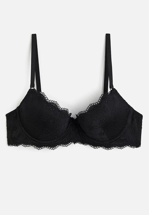 H&M - Lace push-up bra - black