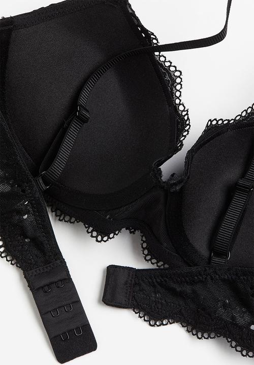 H&M - Lace push-up bra - black