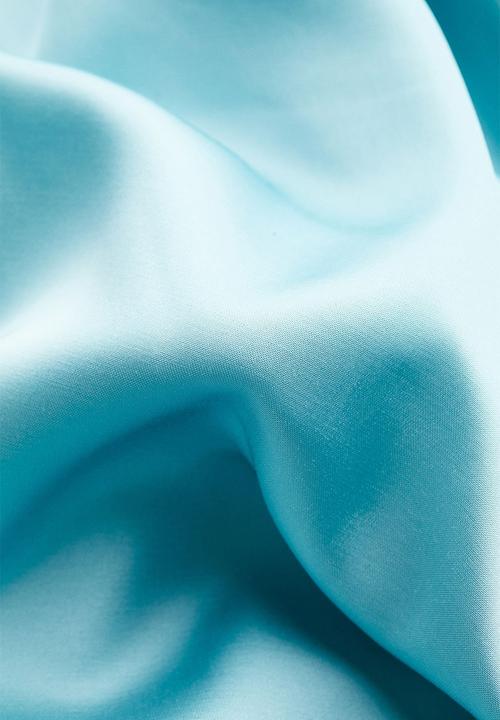 H&M - Lace-trimmed slip dress - light turquoise