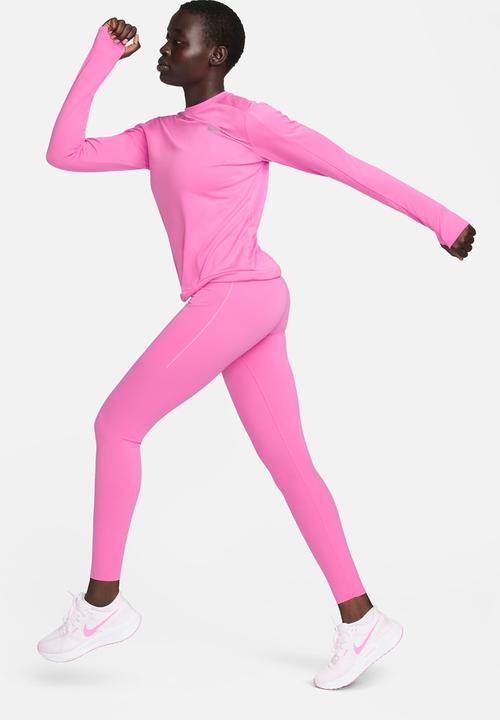 Nike - W nk df pacer crew - playful pink/reflective silver