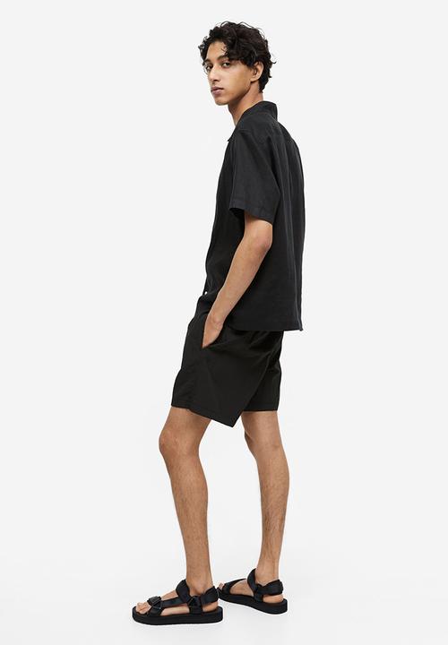 H&M - Relaxed fit linen resort shirt - black