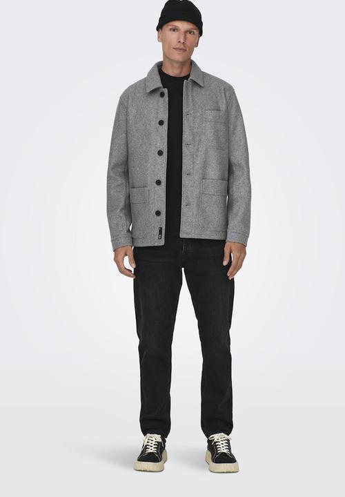 Only & Sons - OnsJax Aw Jacket Otw - Light Grey Melange