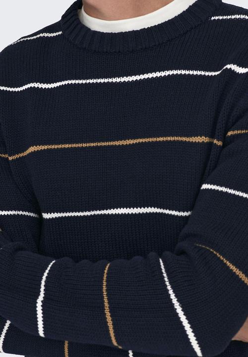 Only & Sons - ONSKeith Life Reg 3 Crew Knit - Dark Navy