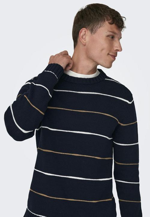 Only & Sons - ONSKeith Life Reg 3 Crew Knit - Dark Navy