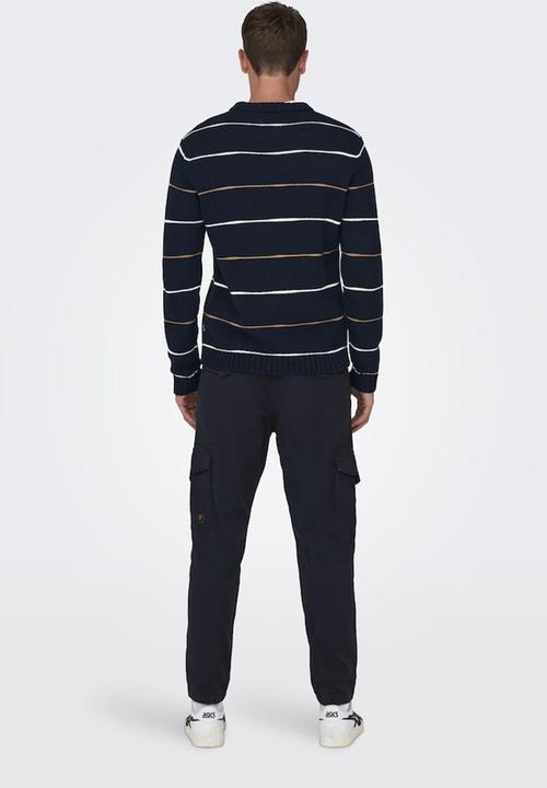 Only & Sons - ONSKeith Life Reg 3 Crew Knit - Dark Navy