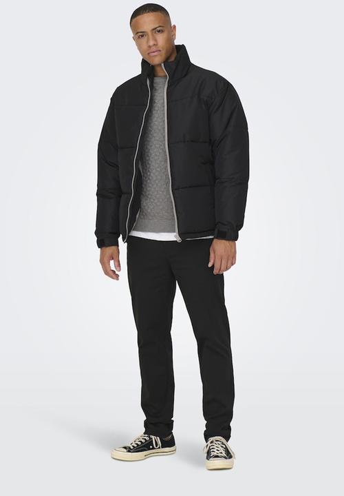 ONLY & SONS Heren Onsroyce Puffer Jacket OTW, zwart, L, zwart, L