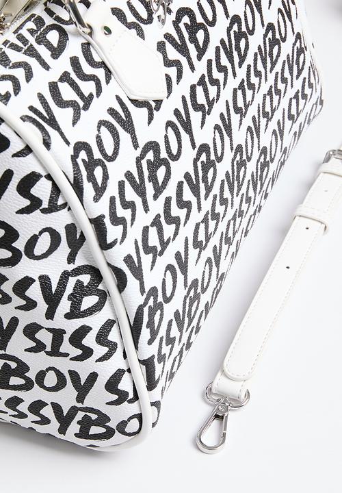 SISSY BOY - Graffiti bag - black/white