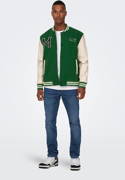 Only & Sons - ONSJay Varsity 23 Jacket Otw - Dark Green
