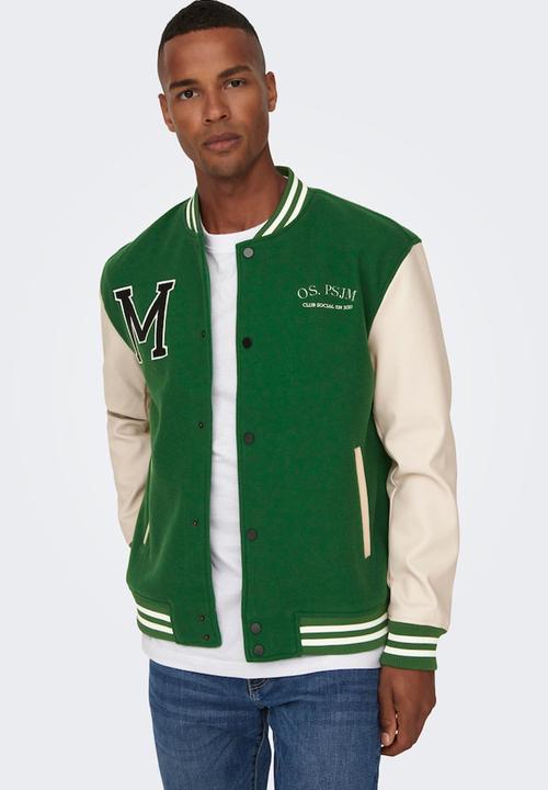 Only & Sons - ONSJay Varsity 23 Jacket Otw - Dark Green