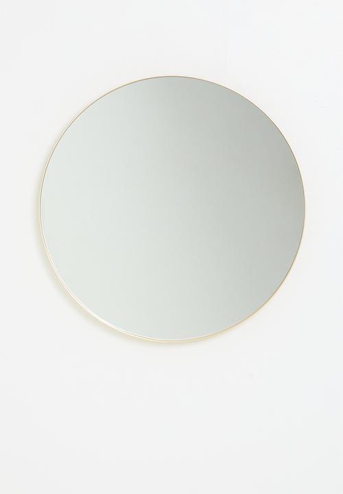Sixth Floor - Orbis Plated Round Mirror 90cm- Gold 